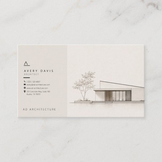 Carte De Visite Architecte Japandi Moderne (Devant)