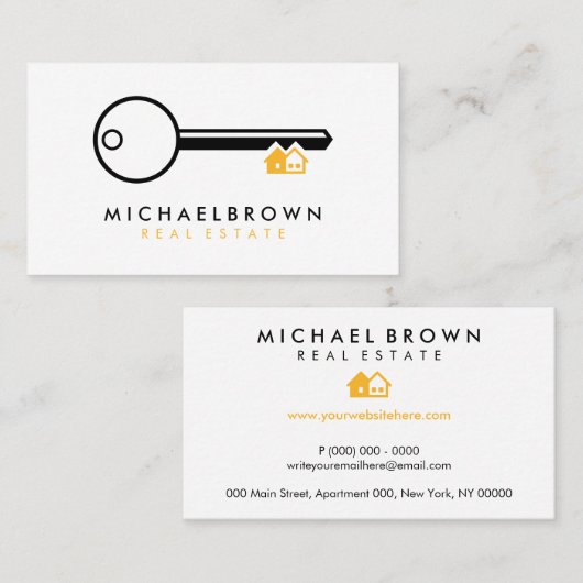 Carte De Visite Architecte Key House Realtor (Devant / Derrière)