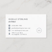 Carte De Visite Architecte Luxe Marine Bleu Moderne Élégant (Dos)