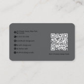 Carte De Visite Architecte minimaliste. Design gris personnalisé | (Dos)