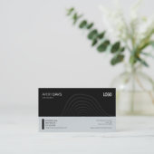 Carte De Visite Architecte moderne Contour noir & gris (Debout devant)