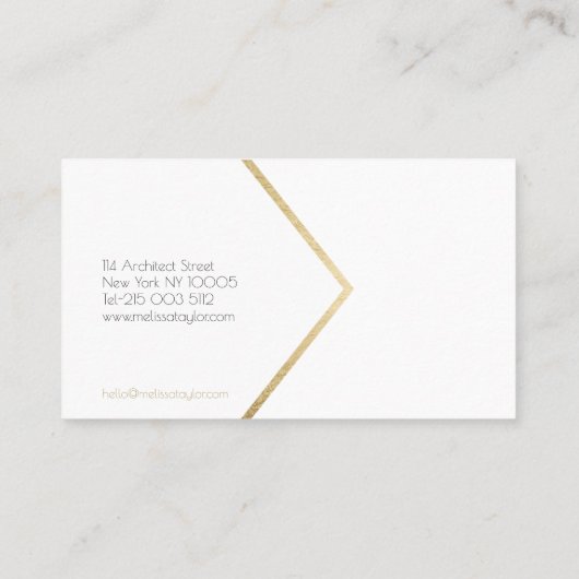 Carte De Visite Architecte moderne de palmier noir blanc (Dos)