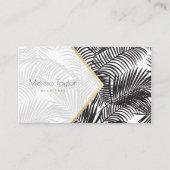 Carte De Visite Architecte moderne de palmier noir blanc (Devant)