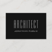 Carte De Visite Architecte moderne Elégant Luxe Plain Cool noir (Devant)