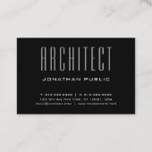 Carte De Visite Architecte moderne Elégant Luxe Plain Cool noir (Dos)