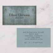 Carte De Visite Architecte Moderne Grunge Gris Bleu Texture (Devant / Derrière)