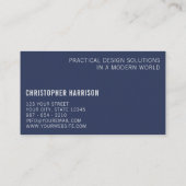 Carte De Visite Architecte Moderne Minimale Marine Pyramide blanch (Dos)