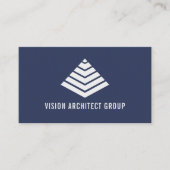 Carte De Visite Architecte Moderne Minimale Marine Pyramide blanch (Devant)
