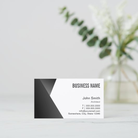 Carte De Visite Architecte moderne Sharp Black & White (Debout devant)