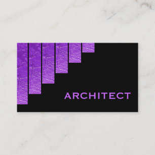 Carte De Visite Architecte moderne violet, noir rayures verticales
