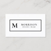 Carte De Visite Architecte Monogram Black White Professional (Devant)