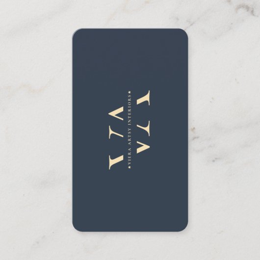 Carte De Visite Architecte Monogram Blue (Devant)