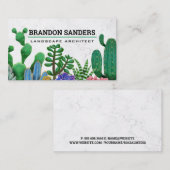 Carte De Visite Architecte paysager | Plantes succulents (Devant / Derrière)