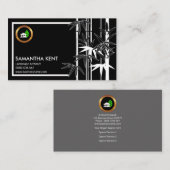 Carte De Visite Architecte paysagiste créatif exotique de bambou (Devant / Derrière)