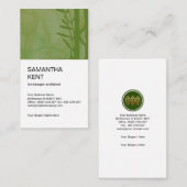 Carte De Visite Architecte paysagiste vert fumeux simple de (Devant / Derrière)