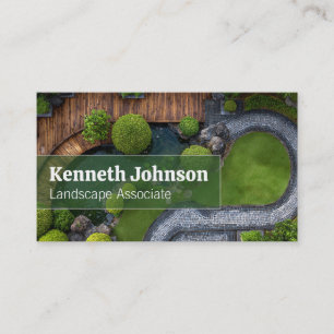 Carte De Visite Architecte paysagiste Vue aérienne jardin zen