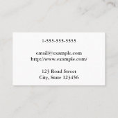 Carte de visite Architecte personnalisable et élég (Dos)