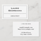 Carte de visite Architecte personnalisable et élég (Devant / Derrière)