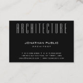 Carte De Visite Architecte Plain Architecture Moderne Elégant Luxe (Dos)