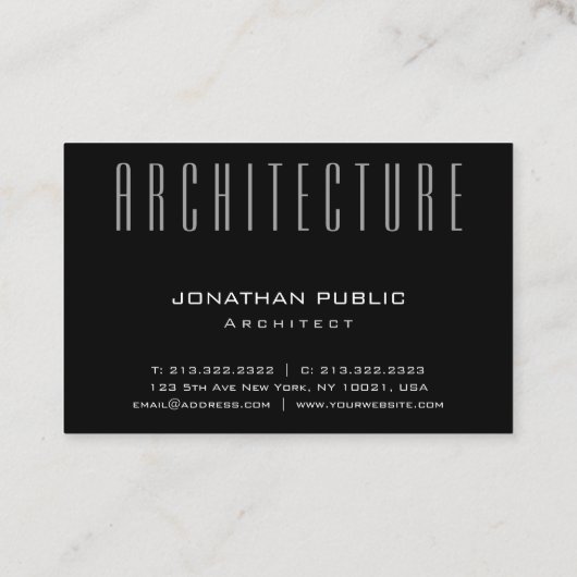 Carte De Visite Architecte Plain Architecture Moderne Elégant Luxe (Dos)