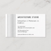 Carte De Visite Architecte professionnel noir blanc designer moder (Dos)