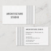 Carte De Visite Architecte professionnel noir blanc designer moder (Devant / Derrière)