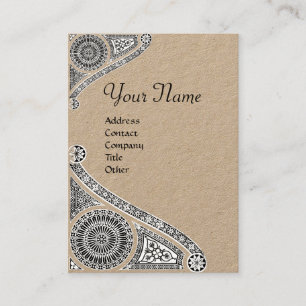 Carte De Visite ARCHITECTE RENAISSANCE MONOGRAMME noir blanc Kraft
