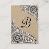 Carte De Visite ARCHITECTE RENAISSANCE MONOGRAMME noir blanc Kraft (Dos)