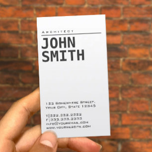 Carte De Visite Architecte simple blanc clair