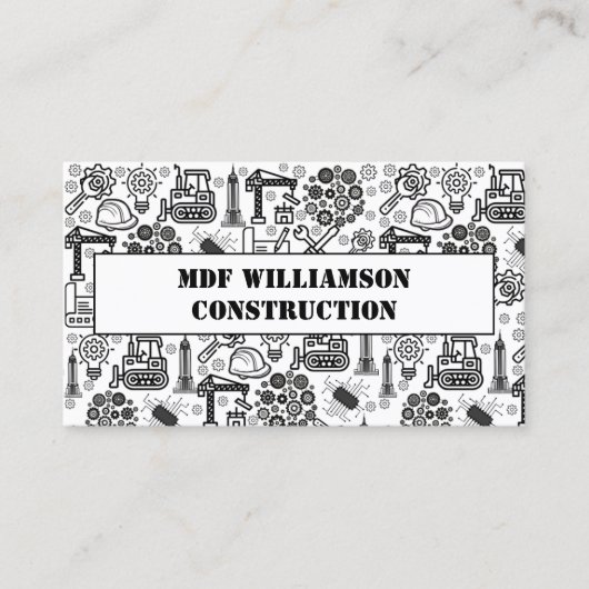 Carte De Visite Architectural Blueprint Engineer Motif (Devant)