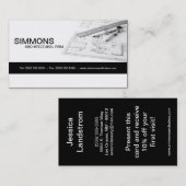 Carte de visite architectural noir de croquis de (Devant / Derrière)