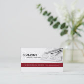 Carte de visite architectural rouge de croquis de (Debout devant)