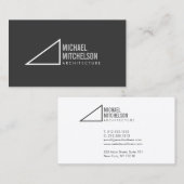Carte De Visite Architecturale droite Angle gris/blanc professionn (Devant / Derrière)