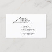 Carte De Visite Architecturale droite Angle gris/blanc professionn (Dos)
