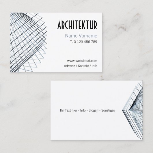 Carte De Visite architecture (Devant / Derrière)