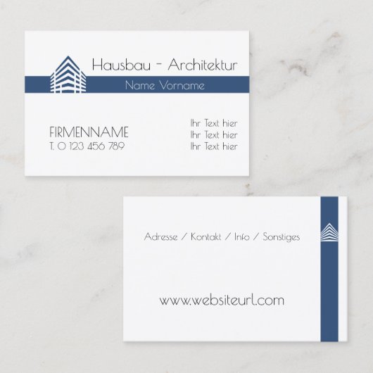 Carte De Visite architecture (Devant / Derrière)