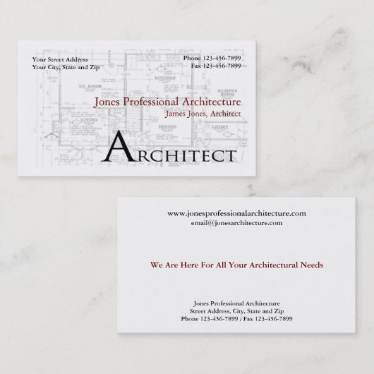 Carte de visite Architecture (Devant / Derrière)