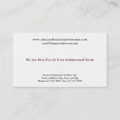 Carte de visite Architecture (Dos)