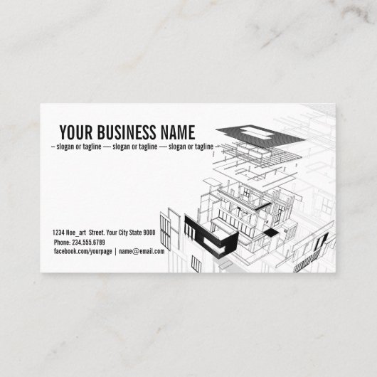 Carte De Visite Architecture arrière - plan 001 (Dos)