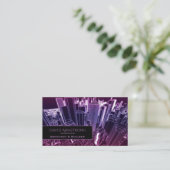Carte De Visite Architecture au néon pourpre fraîche de ville (Debout devant)
