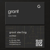 Carte De Visite Architecture Black QR Code