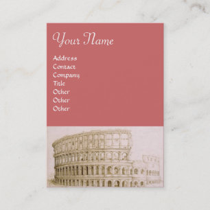 Carte De Visite Architecture classique de COLOSSEUM, Sepia rose de