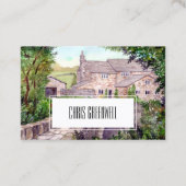 Carte De Visite Architecture de peinture aquarelle du pont de pier (Devant)