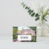 Carte De Visite Architecture de peinture aquarelle du pont de pier (Debout devant)