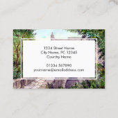 Carte De Visite Architecture de peinture aquarelle du pont de pier (Dos)