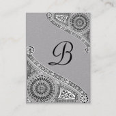 Carte De Visite ARCHITECTURE DE RENAISSANCE MONOGRAM noir blanc gr (Dos)