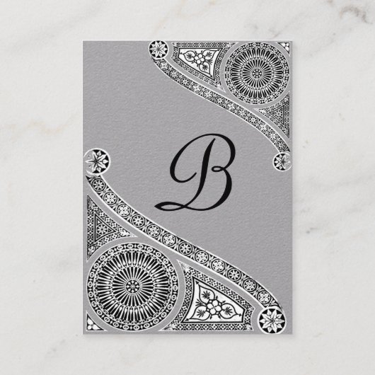 Carte De Visite ARCHITECTURE DE RENAISSANCE MONOGRAM noir blanc gr (Dos)