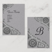 Carte De Visite ARCHITECTURE DE RENAISSANCE MONOGRAM noir blanc gr (Devant / Derrière)