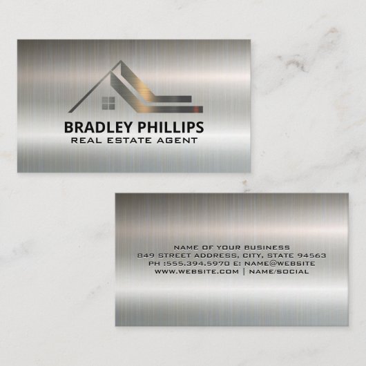 Carte De Visite Architecture des propriétés | Style de toit métall (Devant / Derrière)