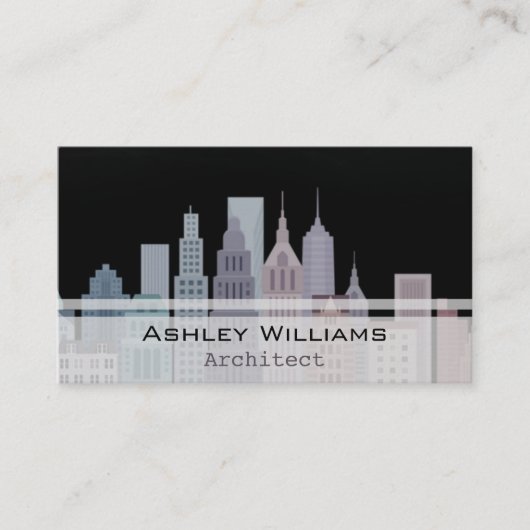 Carte De Visite Architecture dynamique de gratte-ciel de ville (Devant)